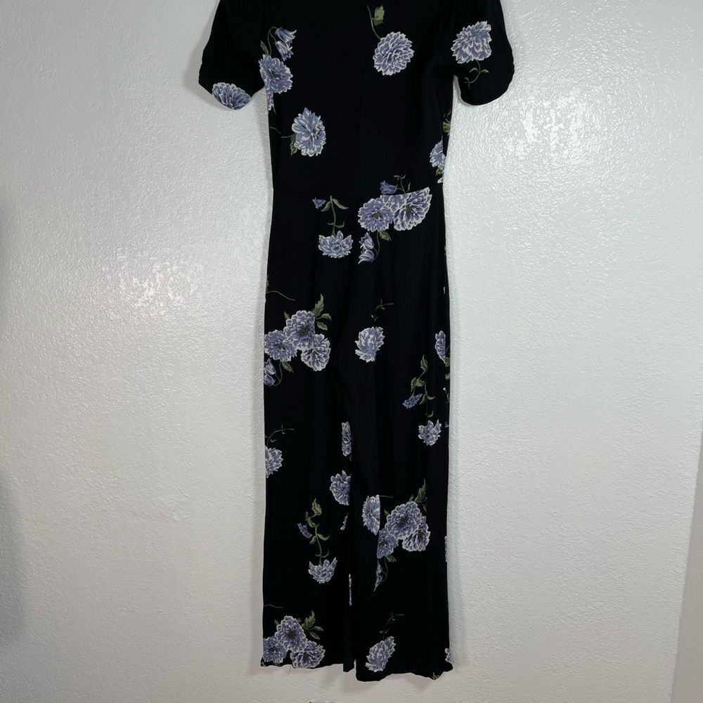 NWOT Reformation lilac floral print black pant wedding reception jumpsuit romper - Picture 7 of 10
